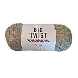 Big Twist Value Yarn, Mushroom, 4 - Worsted, 6 oz 380 yds, 100% Acrylic - New